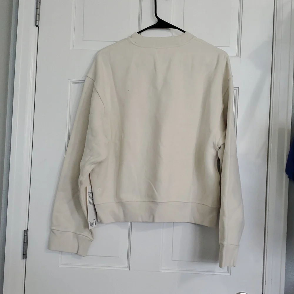 NWT Lululemon Womens Steady State Oversized Crew Sz S Light Ivory